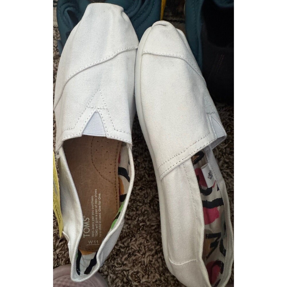 NWOB TOMS Alpargata Optic White Recycled Cotton Canvas Women 11